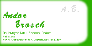 andor brosch business card